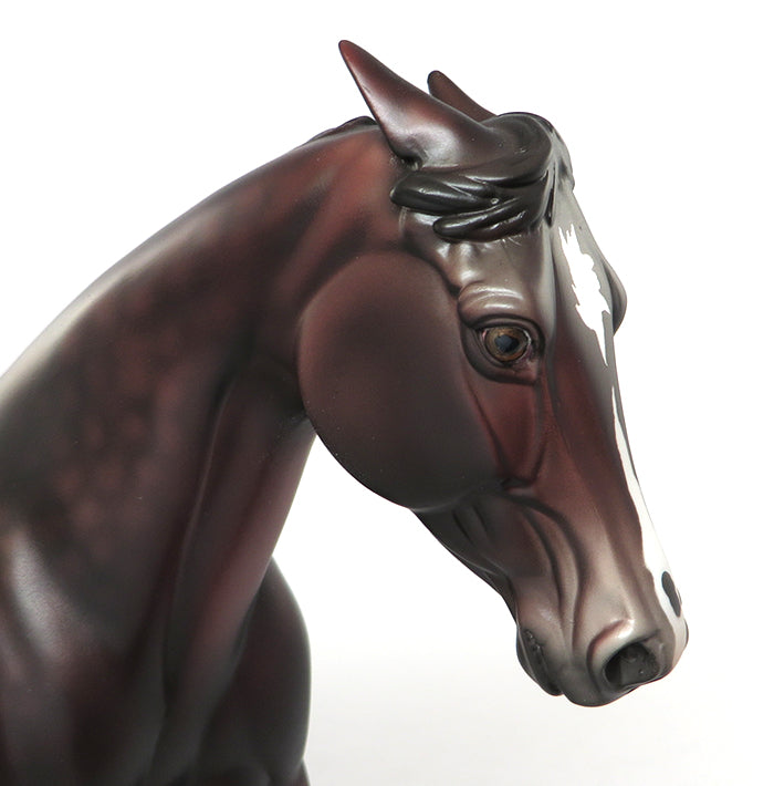 JAVA-OOAK DAPPLE LIVER CHESTNUT PALOUSE MODEL HORSE 6/10
