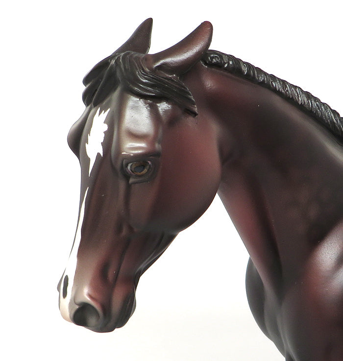 JAVA-OOAK DAPPLE LIVER CHESTNUT PALOUSE MODEL HORSE 6/10