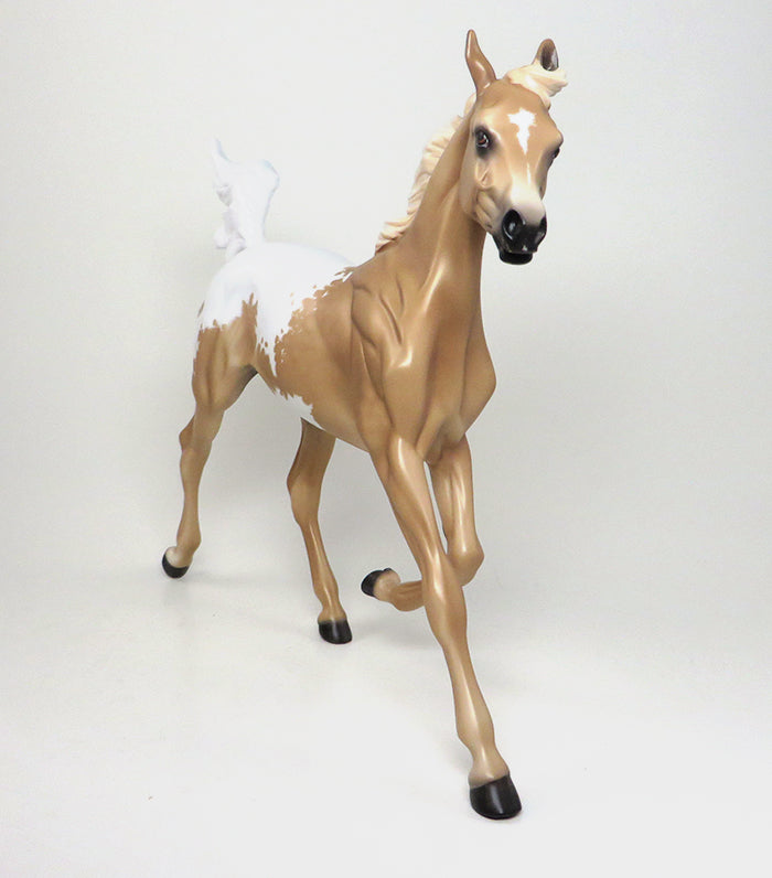 SUN GODDESS-OOAK-PALIMINO APPALOOSA YEARLING MODEL HORSE 12/28