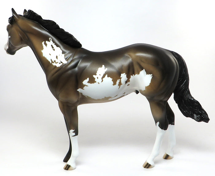 SHELBEYVILLE-OOAK ISH SOOTY BUCKSKIN PAINT MODEL HORSE 6/9
