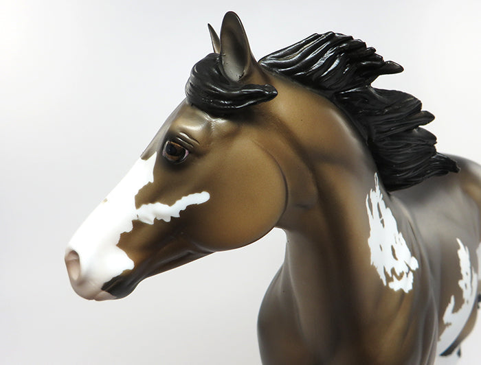 SHELBEYVILLE-OOAK ISH SOOTY BUCKSKIN PAINT MODEL HORSE 6/9