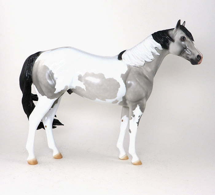 GUINESS - OOAK Dapple Grey Paint ISH Model Horse - 11/13