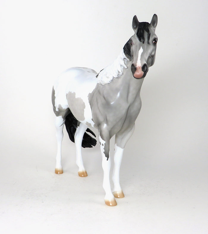 GUINESS - OOAK Dapple Grey Paint ISH Model Horse - 11/13