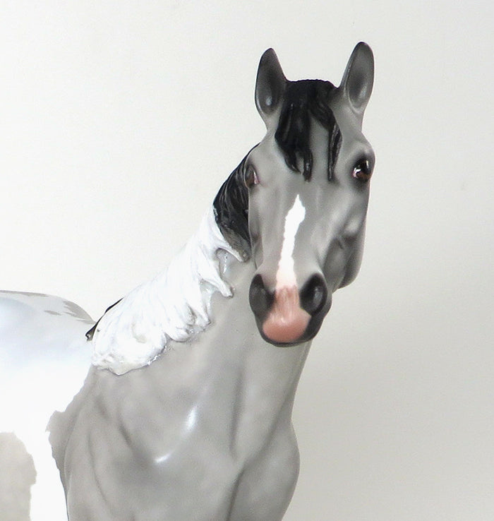 GUINESS - OOAK Dapple Grey Paint ISH Model Horse - 11/13