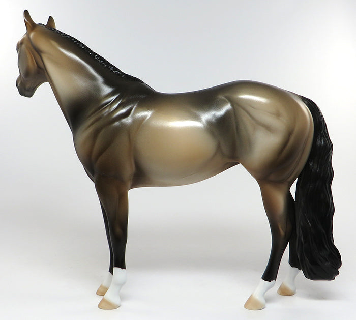 HELLO LENA-OOAK BUCKSKIN ISH MODEL HORSE 6/10