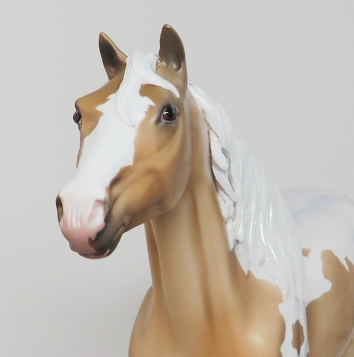 SUNNY GO - OOAK Palomino Paint Spanish Mustang Model Horse - 11/13