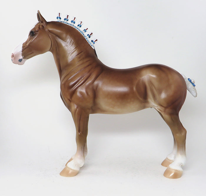 one of a kind blonde drafter model horse