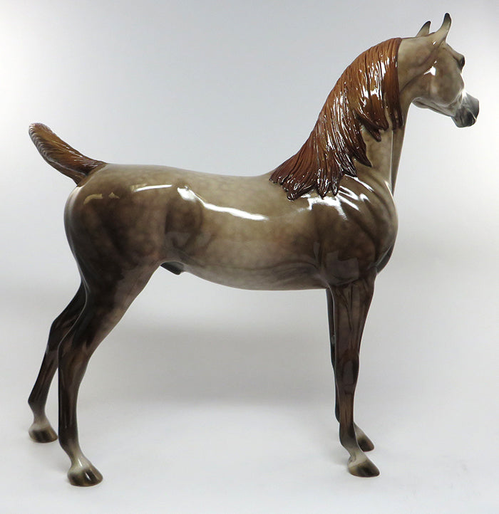 CRUZ-OOAK DAPPLE CHAMPAGNE ARABIAN MODEL HORSE 6/15
