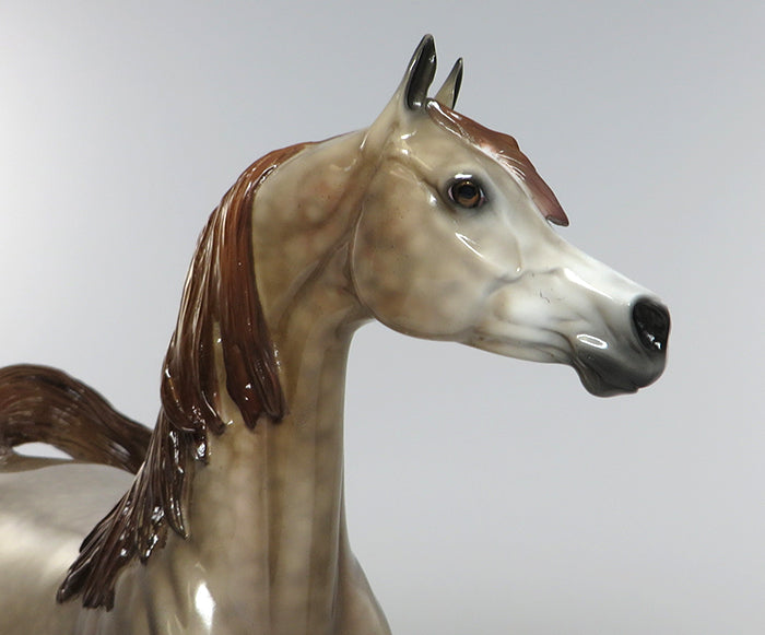 CRUZ-OOAK DAPPLE CHAMPAGNE ARABIAN MODEL HORSE 6/15