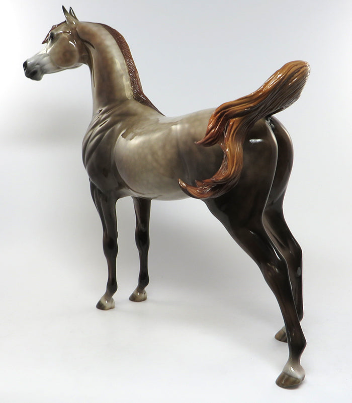 CRUZ-OOAK DAPPLE CHAMPAGNE ARABIAN MODEL HORSE 6/15