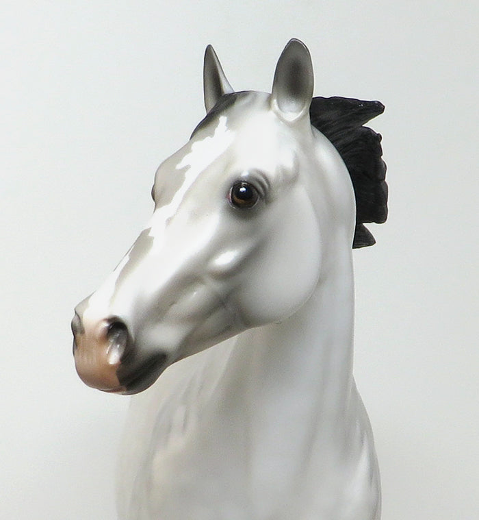one of a kind dapple grey model horse 
