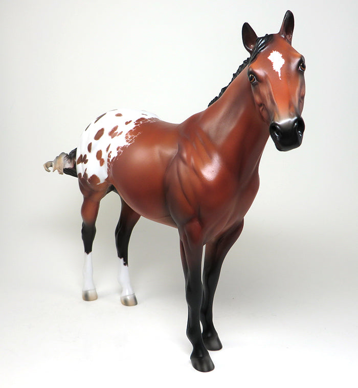 HIGH AND MIGHTY - OOAK BAY ETCHED APPALOOSA ISH by SHEILA BISHOP - 1/22