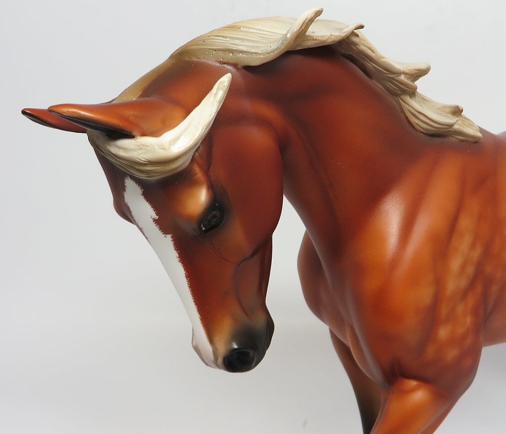 JEEP~OOAK DAPPLE SILVER BAY THOROUHBRED MODEL HORSE BY SHERYL LEISURE 4/28