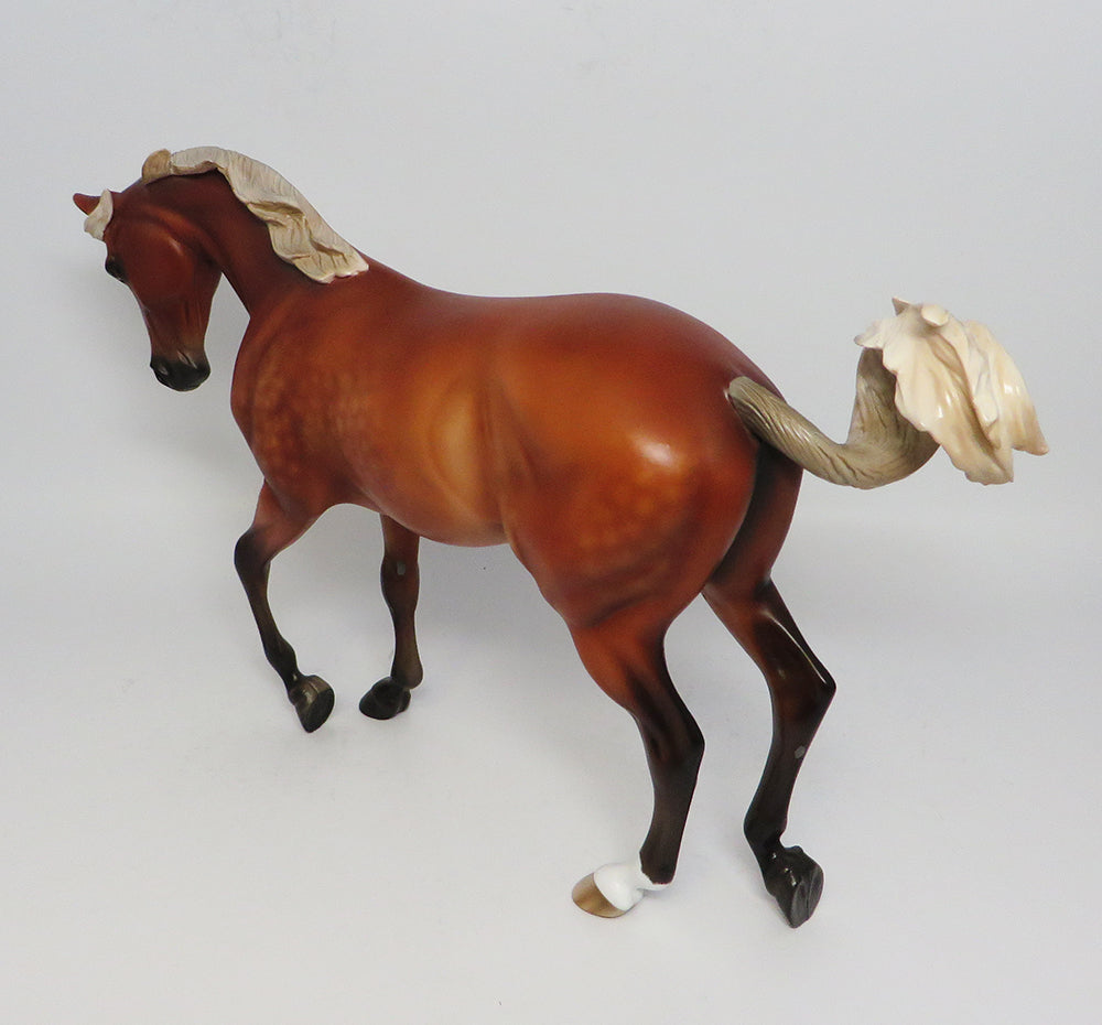 JEEP~OOAK DAPPLE SILVER BAY THOROUHBRED MODEL HORSE BY SHERYL LEISURE 4/28