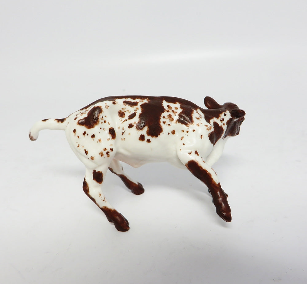 BRAM-OOAK BROWN SPOTTED CUTTER CALF MODEL HORSE 11/10/17