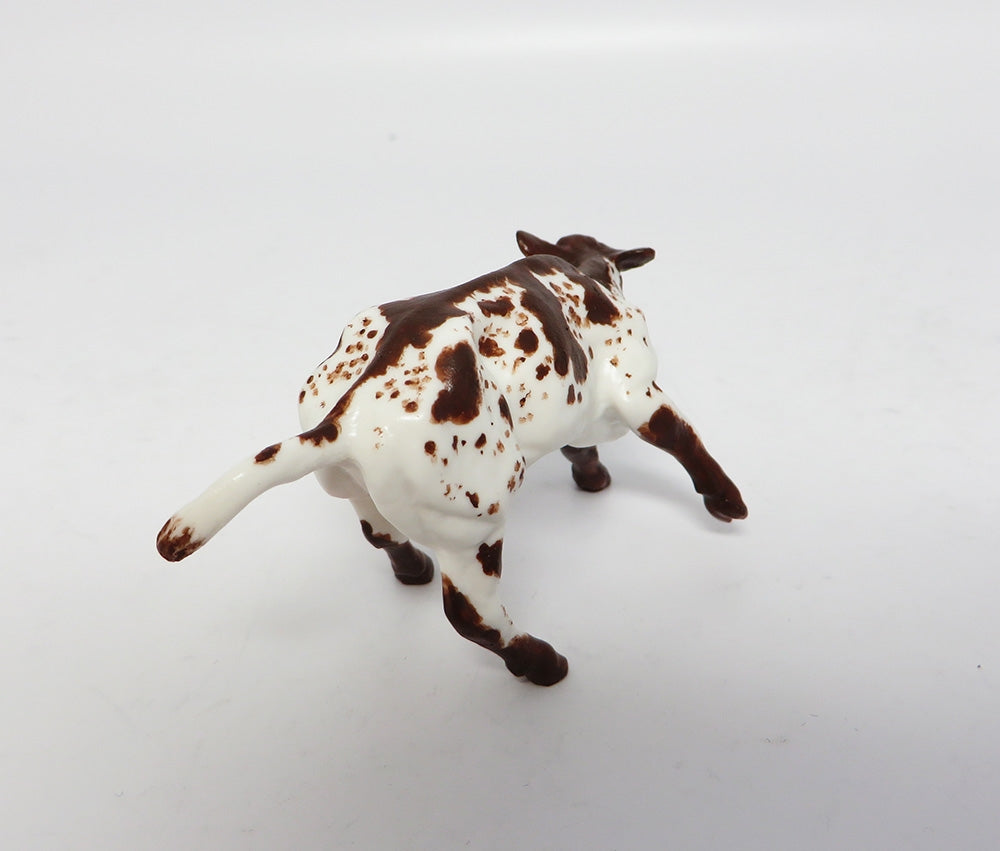 BRAM-OOAK BROWN SPOTTED CUTTER CALF MODEL HORSE 11/10/17