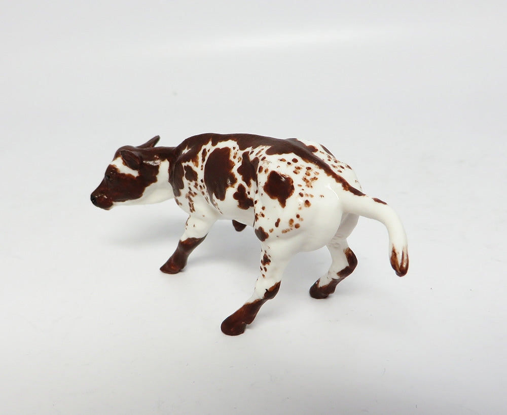 BRAM-OOAK BROWN SPOTTED CUTTER CALF MODEL HORSE 11/10/17