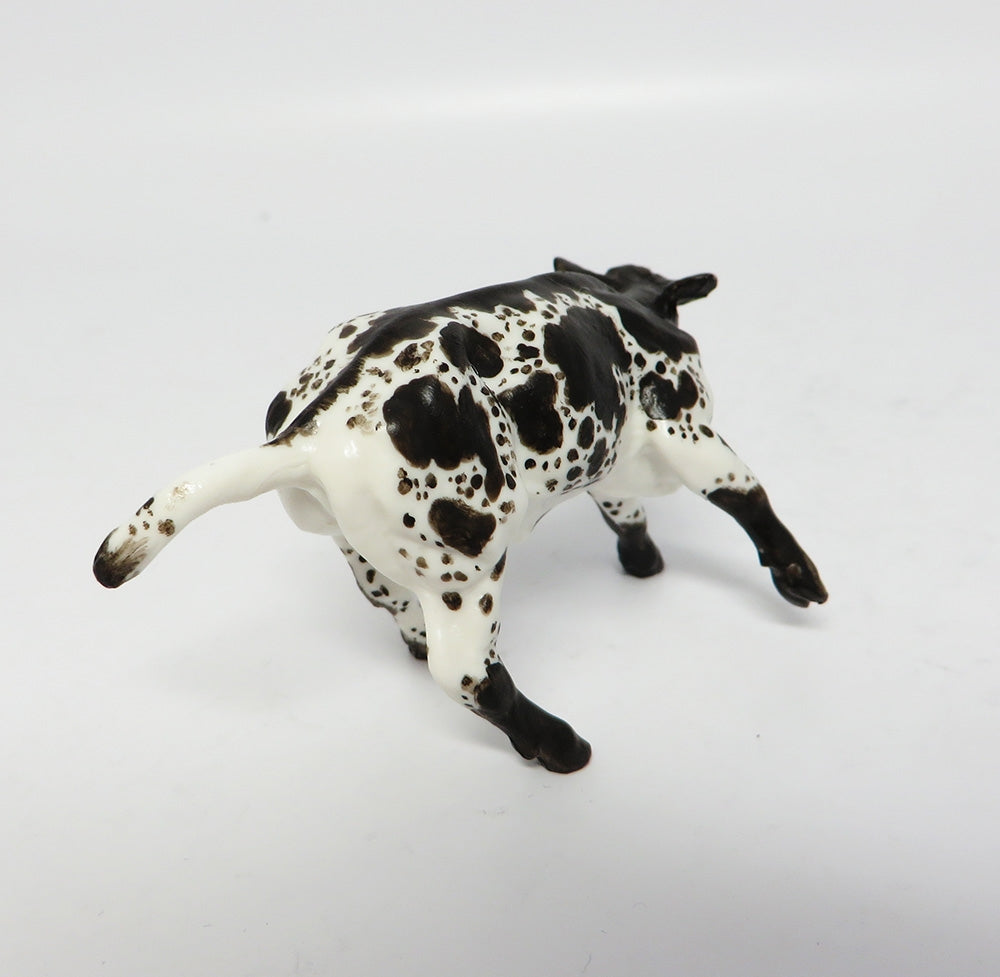 BAM-OOAK DARK CHOCOLATE SPOTTED CUTTER CALF CHIP MODEL HORSE 11/10/17