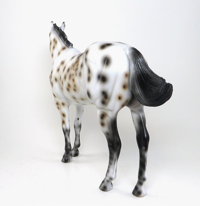 CYPHER - OOAK BUCKSKIN APPALOOSA ISH MODEL HORSE by SHEILA BISHOP - 1/22