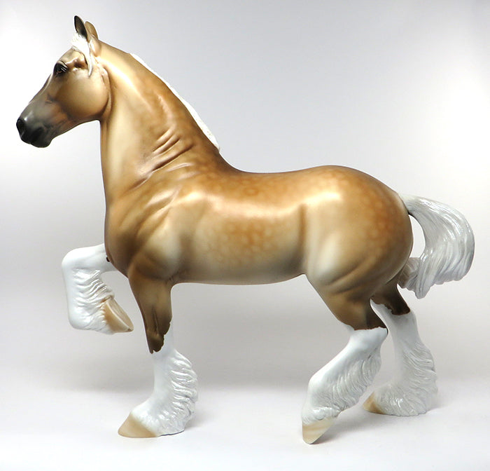 GOODBYE EARL-OOAK DAPPLED PALOMINO TROTTING DRAFTER MODEL HORSE 6/21