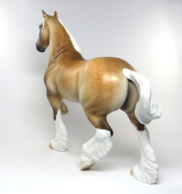 GOODBYE EARL-OOAK DAPPLED PALOMINO TROTTING DRAFTER MODEL HORSE 6/21