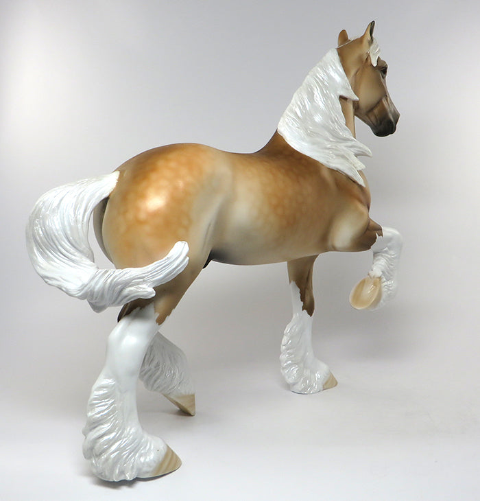 GOODBYE EARL-OOAK DAPPLED PALOMINO TROTTING DRAFTER MODEL HORSE 6/21