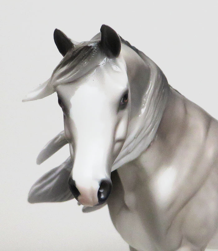 HIRIWA-LE-4-DAPPLE GREY ARABIAN PEBBLES MODEL HORSE 12/29