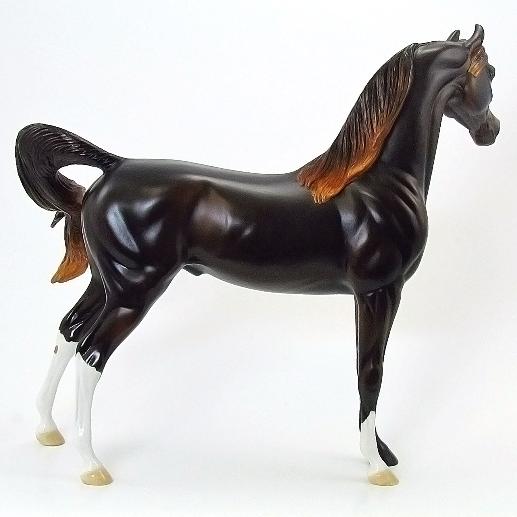 ABDUL BASIR - OOAK Dark Dappled Chestnut Arabian Model Horse - 6/15