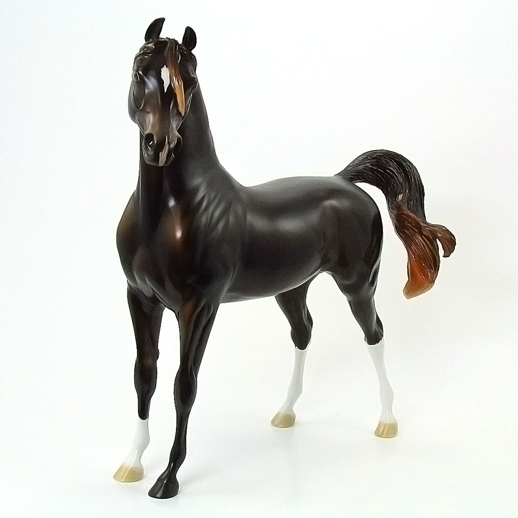 ABDUL BASIR - OOAK Dark Dappled Chestnut Arabian Model Horse - 6/15