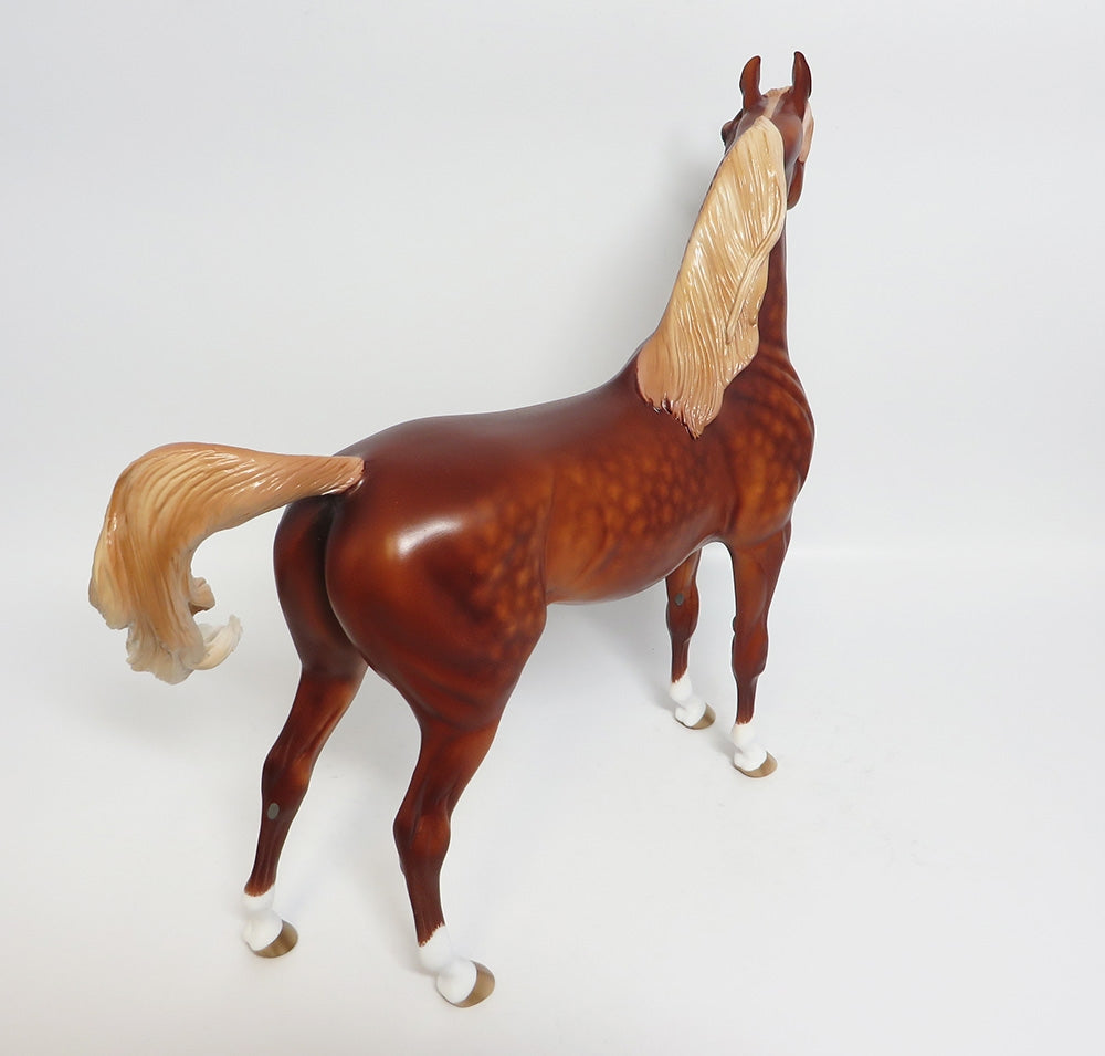 SNICKERDOODLE-OOAK STAR DAPPLE CHESTNUT ARABIAN BY SHERYL LEISURE MODEL HORSE 11/13/17