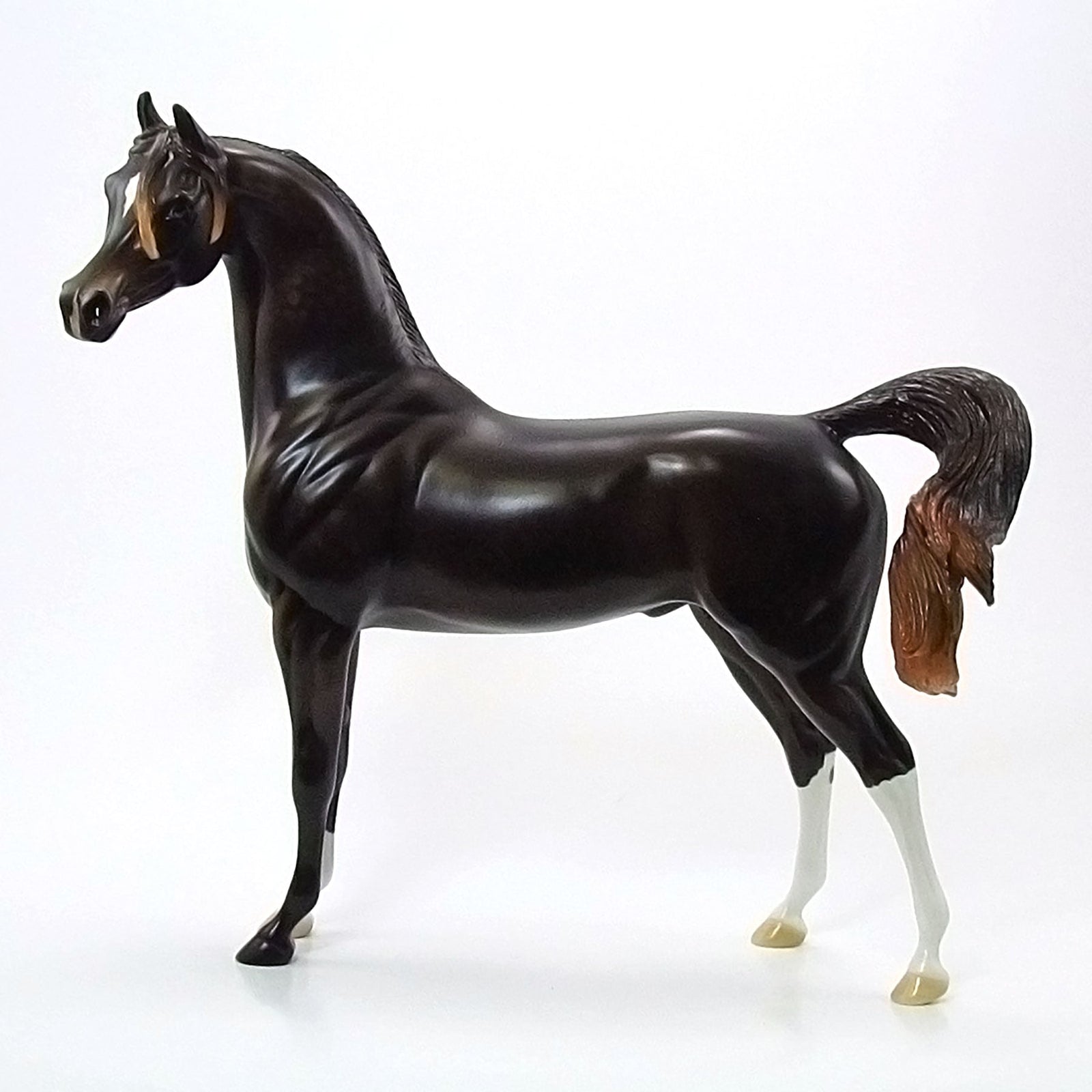 ABDUL BASIR - OOAK Dark Dappled Chestnut Arabian Model Horse - 6/15