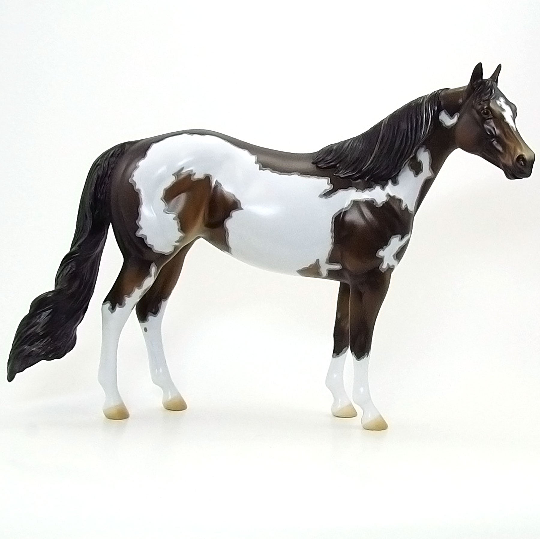 JANESVILLE - OOAK  Dark Bay Overo &quot;Nickering&quot; Paint with Mapping 4/15