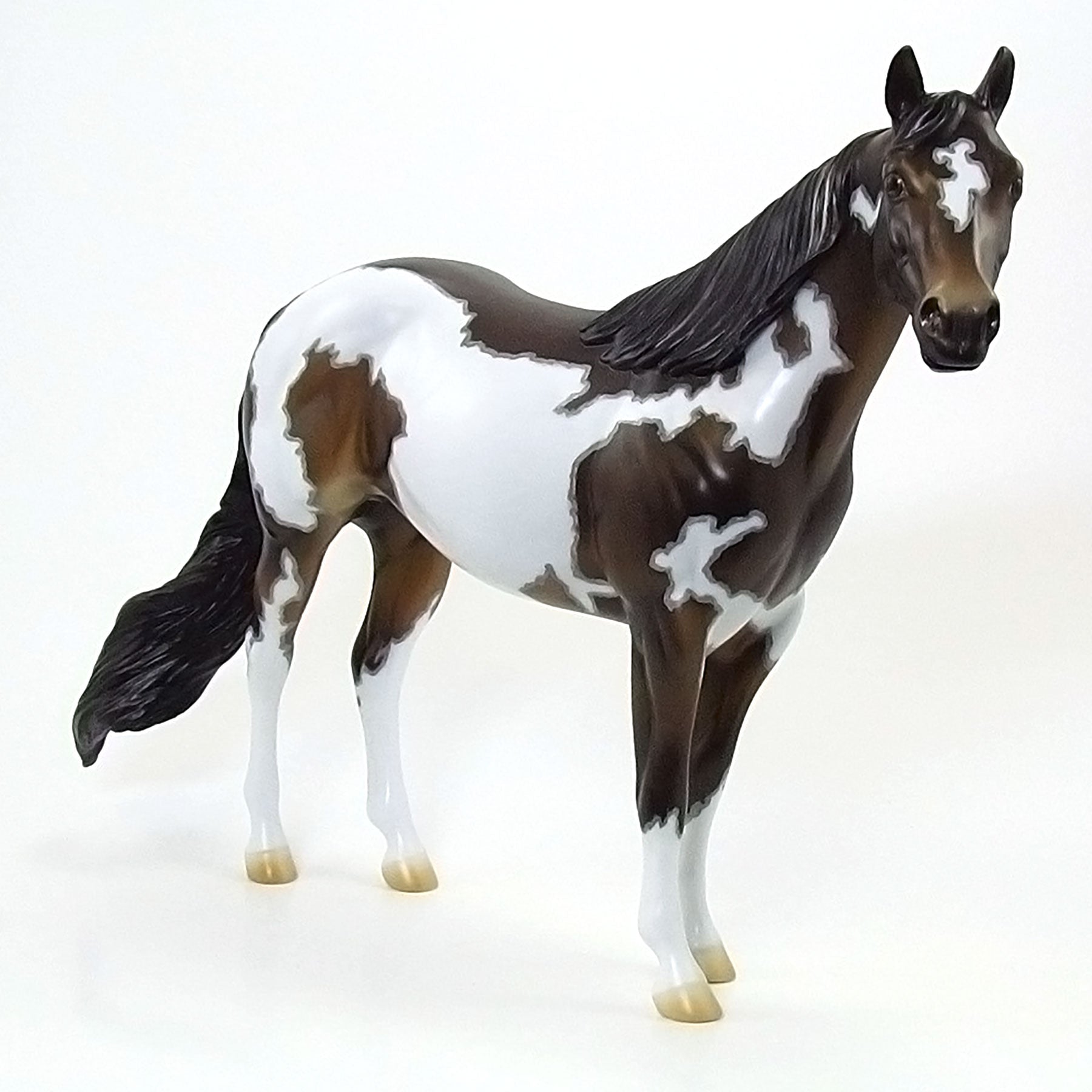 JANESVILLE - OOAK  Dark Bay Overo &quot;Nickering&quot; Paint with Mapping 4/15