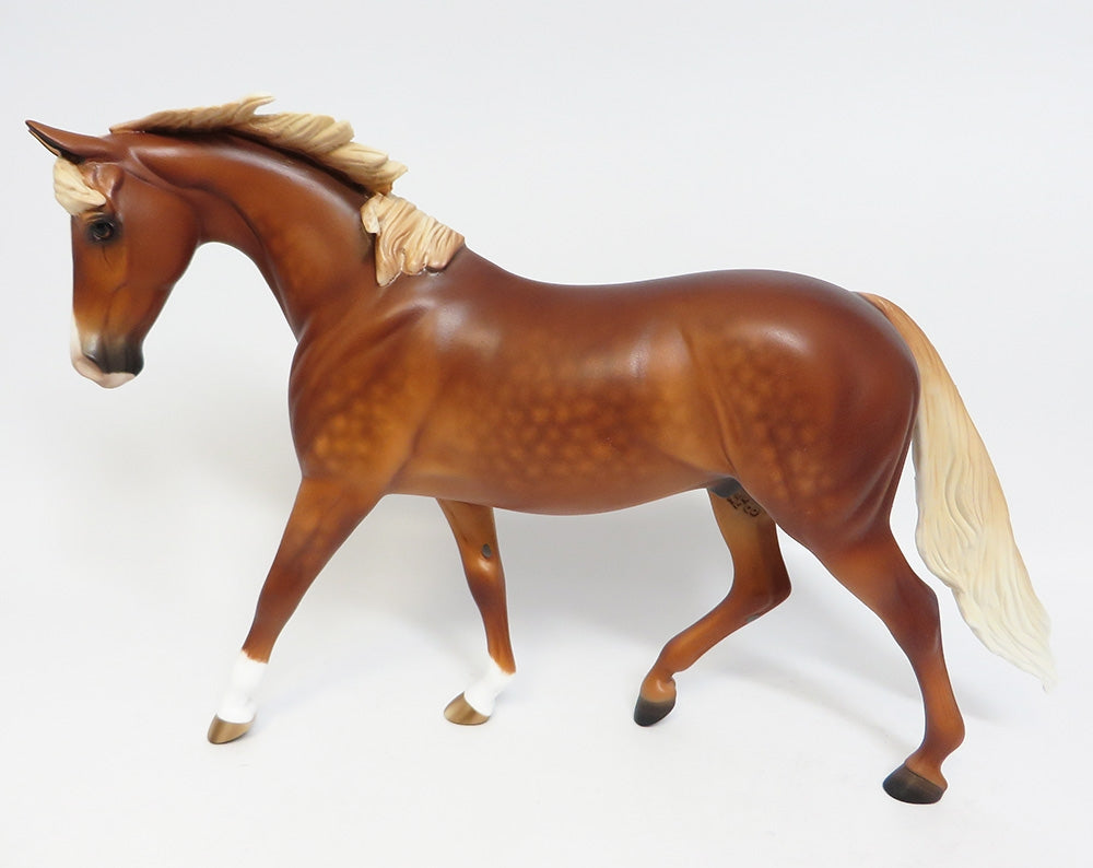 GINGERBRED COOKIE-OOAK CUSTOM DAPPLE CHESTNUT PONT MODEL HORSE PAINTED BY SHERYL LEISURE