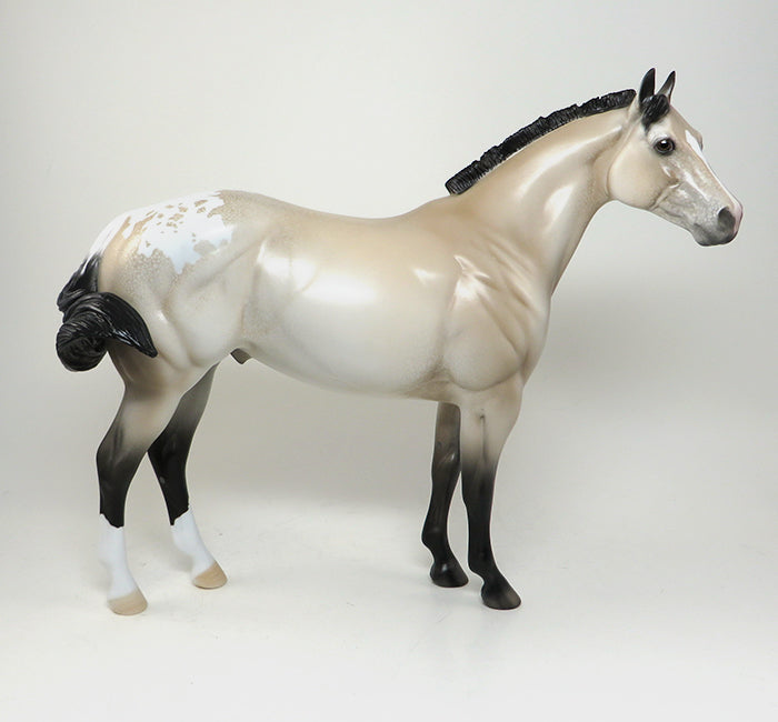 three deuces buckskin model horse 