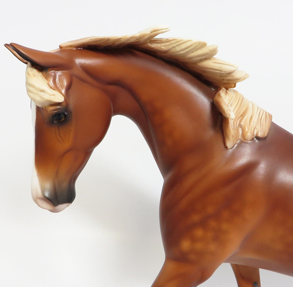 GINGERBRED COOKIE-OOAK CUSTOM DAPPLE CHESTNUT PONT MODEL HORSE PAINTED BY SHERYL LEISURE