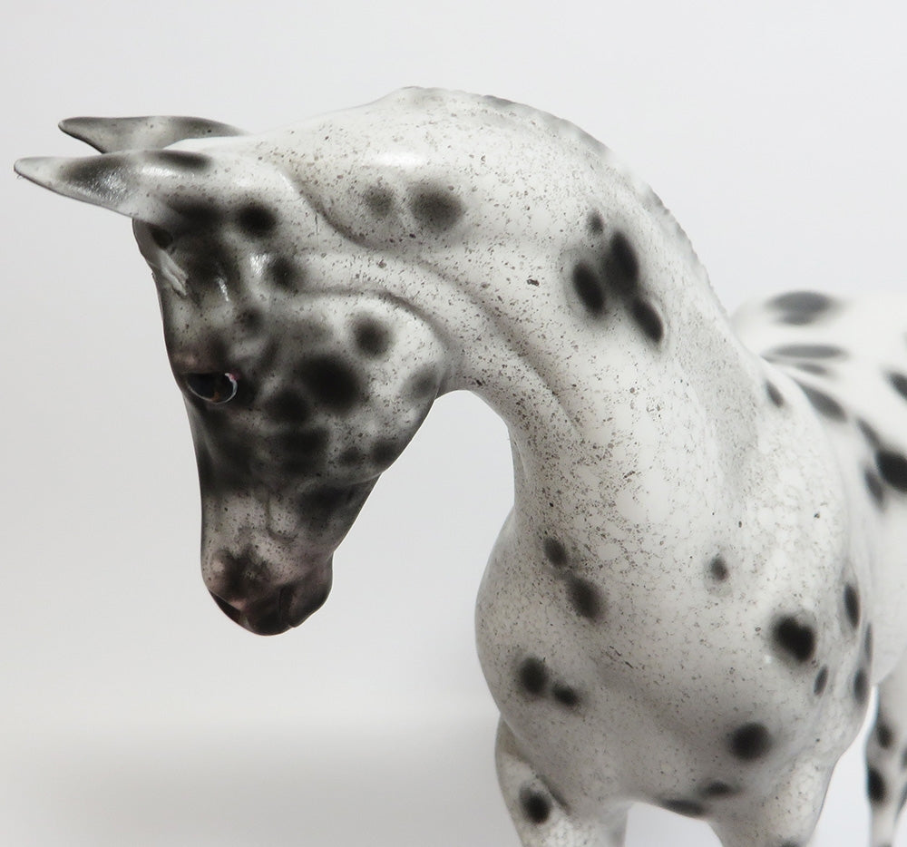 CHARLIE GIRL-OOAK CUSTOM LEOPARD APPALOOSA WEANLING MODEL HORSE PAINTED BY SHERYL LEISURE