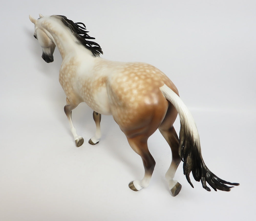 SUGAR COOKIE~-OOAK STAR DAPPLE BAY GOING GREY THOROUGHBRED MODEL HORSE BY SHERYL LEISURE 11/14/17