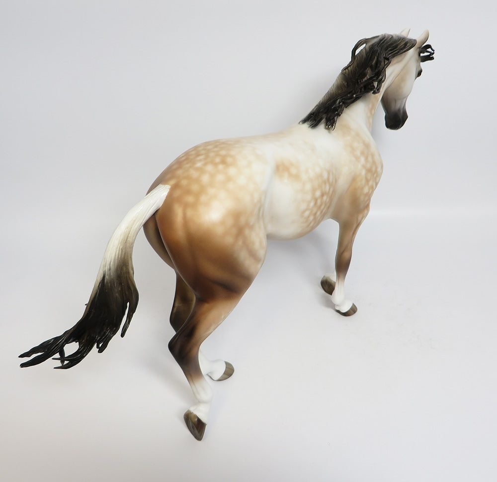 SUGAR COOKIE~-OOAK STAR DAPPLE BAY GOING GREY THOROUGHBRED MODEL HORSE BY SHERYL LEISURE 11/14/17