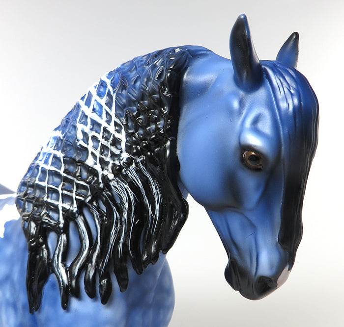 PERI-WINKLE-OOAK STAR DAPPLE PAINT ANDALUSIAN BRAIDED MANE MODEL HORSE 6/23