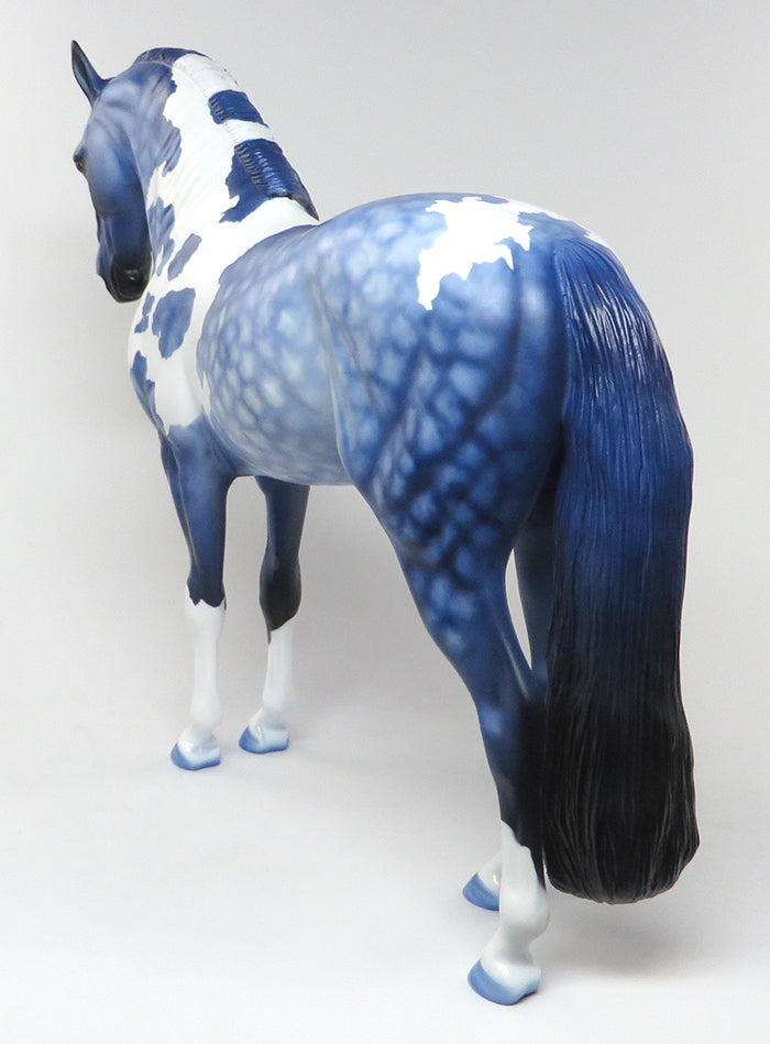 PERI-WINKLE-OOAK STAR DAPPLE PAINT ANDALUSIAN BRAIDED MANE MODEL HORSE 6/23