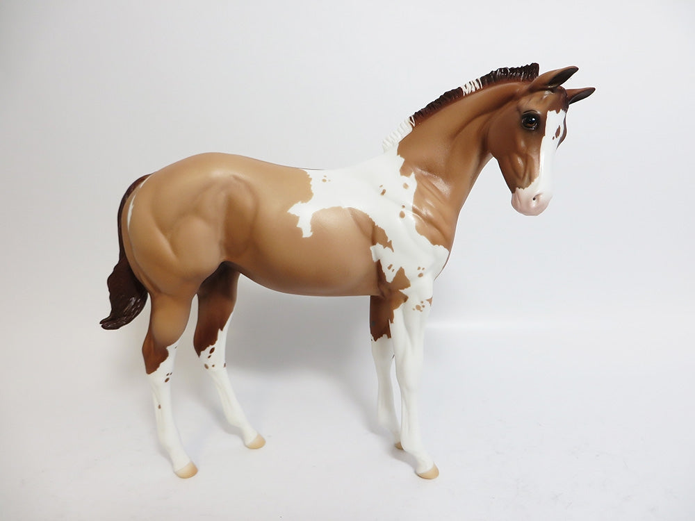 SNOW BELLE-OOAK RED DUN PINTO WEANLING MODEL HORSE 12-19-17