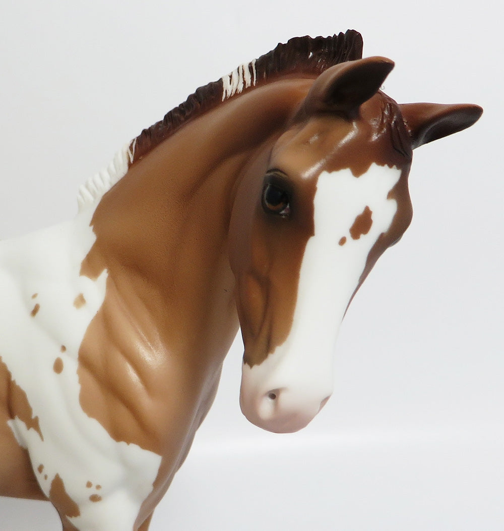 SNOW BELLE-OOAK RED DUN PINTO WEANLING MODEL HORSE 12-19-17