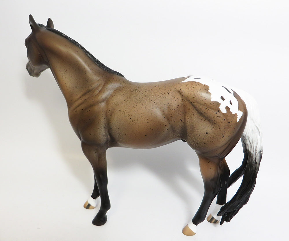 SNOW BLOSSOM-OOAK SOOTY BUCKSKIN APPALOOSA ISH MODEL HORSE WHS 2017