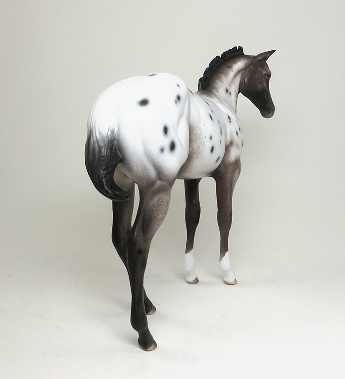 RING IN THE NEW YEAR-OOAK-VARNISH ROAN APPALOOSA WEANLING MODEL HORSE BY SHERYL LEISURE 12/30