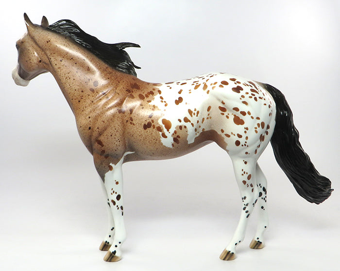 6 SHOOTER-OOAK LOUD CHESTNUT APPALOOSA ISH MODEL HORSE 6/24