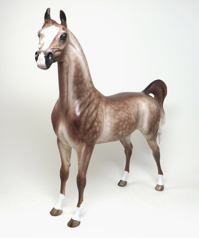 AMARETTO SOUR-OOAK-CHESTNUT GOING GREY ARABIAN MODEL HORSE SHERYL LEISURE 12/30
