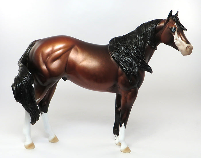INJUN JOE-OOAK DAPPLE BAY PAINT ISH MODEL HORSE 6/24
