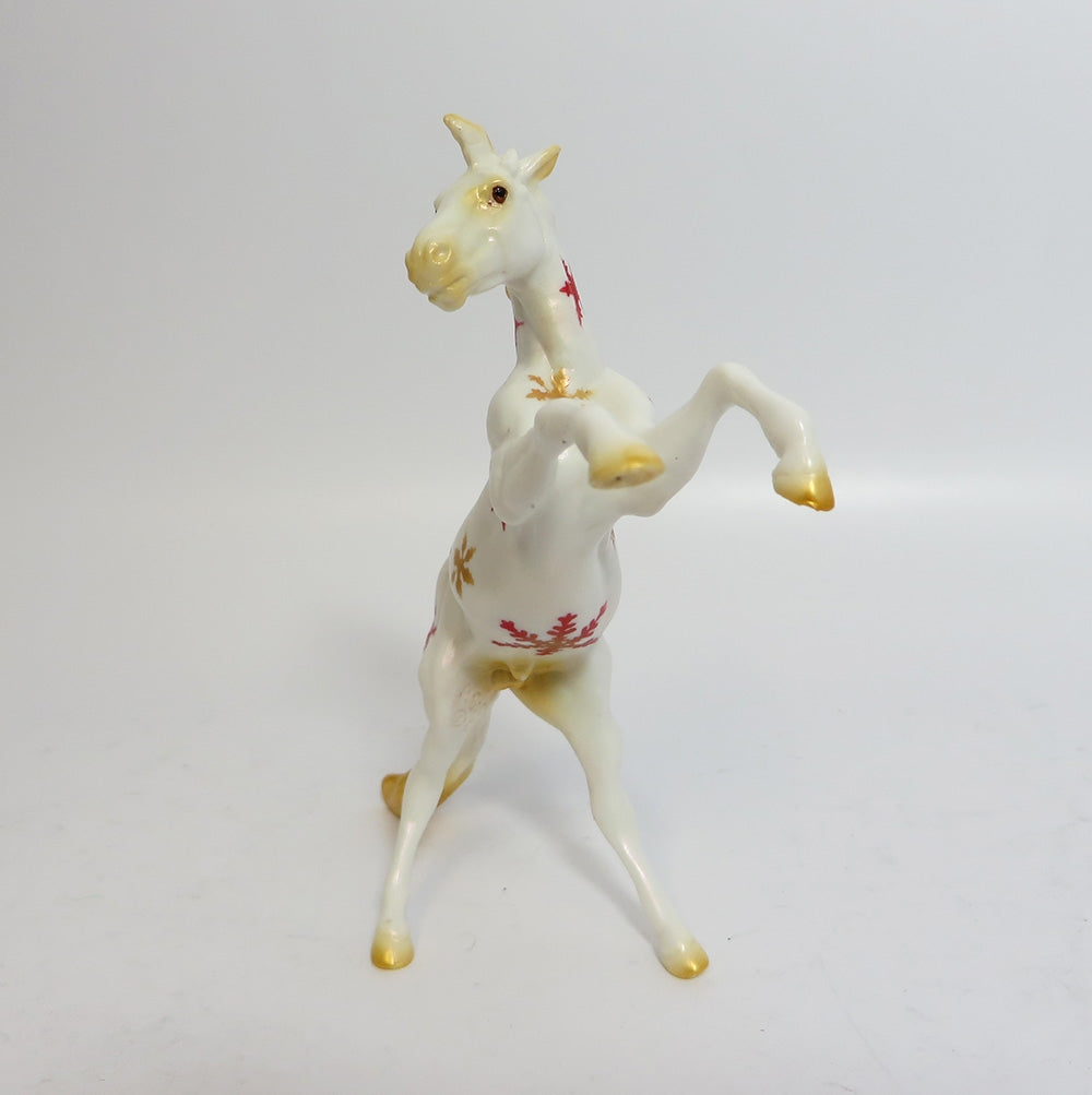 GOLDEN STAR-OOAK WHITE SNOWFLAKE DECORATOR REARING CHIP MODEL HORSE WHS 2017