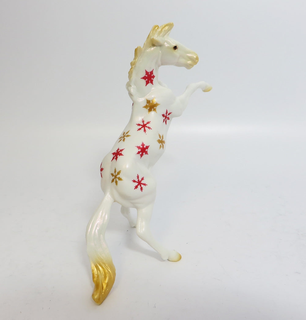 GOLDEN STAR-OOAK WHITE SNOWFLAKE DECORATOR REARING CHIP MODEL HORSE WHS 2017